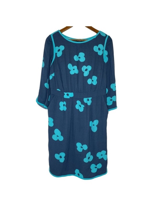 Boden Dresses & Skirts - Boden Blue Floral 3/4 Sleeve
Round Neck Dress Size 8R